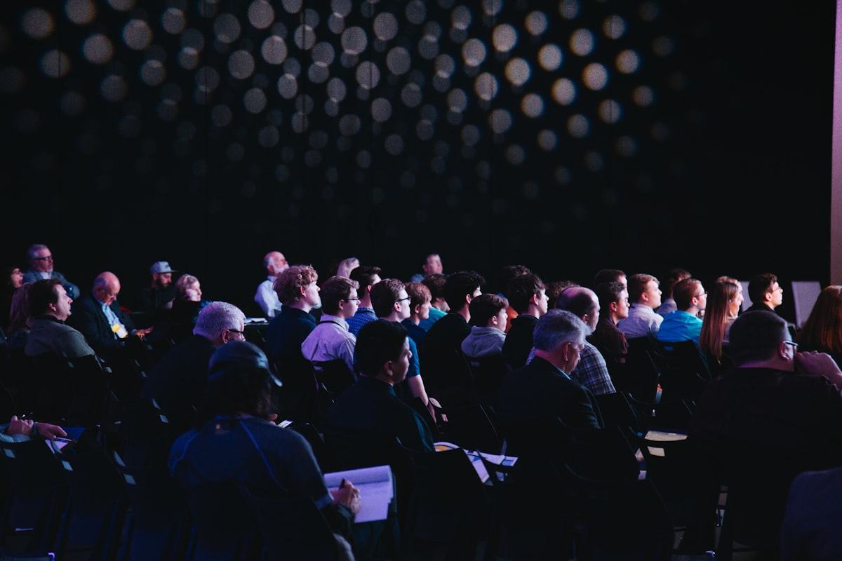 Large-scale expo event with international attendees and exhibition booths